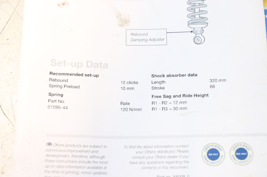 photo de ACHTERSTE SCHOKDEMPER YAMAHA FZ8 800 (2010 - 2016) - Profielaanzicht