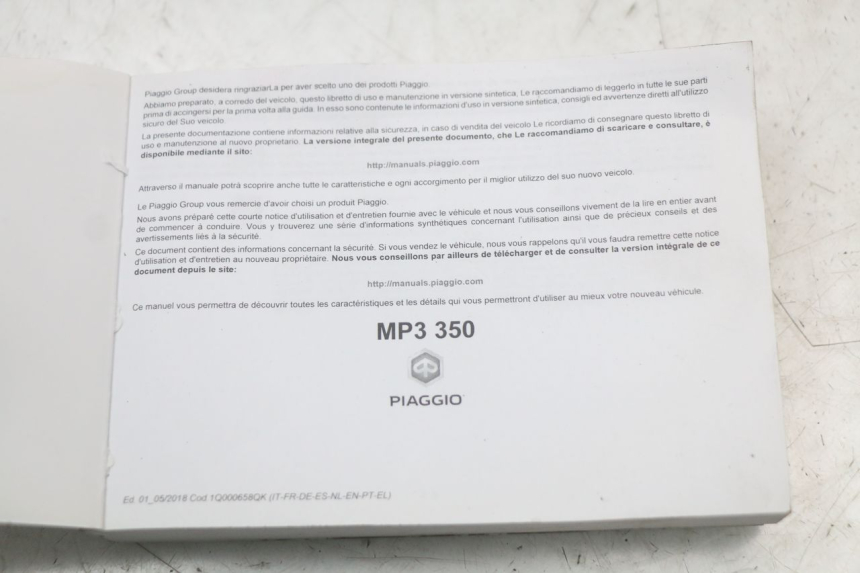 photo de GEBRUIKERSHANDLEIDING PIAGGIO MP3 HPE 350 (2018 - 2020) - Andere kijkhoek