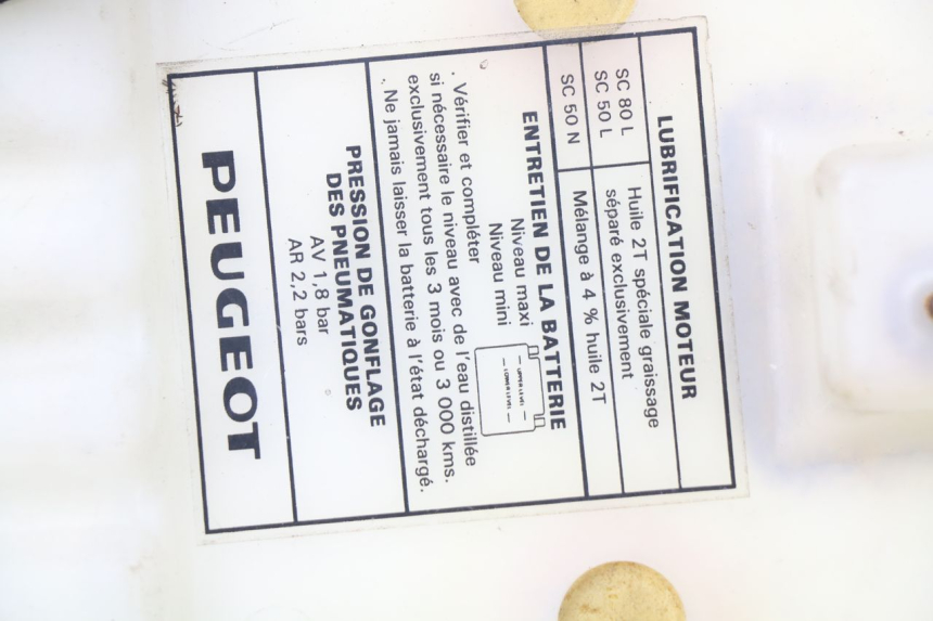 photo de ZITSEL PEUGEOT SX 80 (1986 - 1995) - Markeringen en referenties